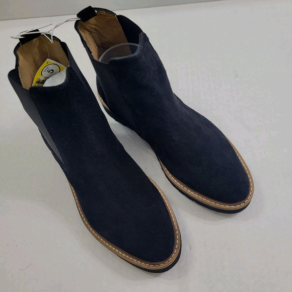 JACK ROGERS Womens Black Heel Pull-Tab Margot Almond Toe Leather Chelsea 5 - Picture 6 of 13